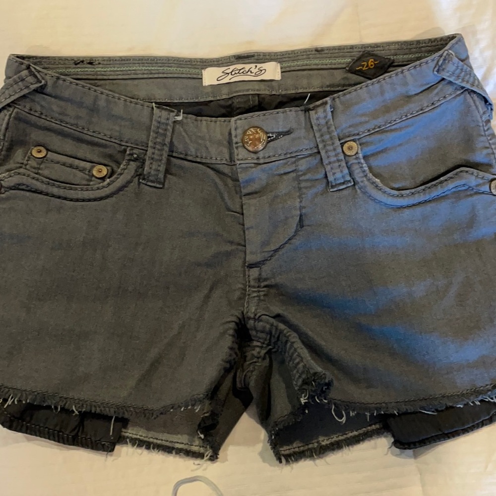 Stitch’s brand dark grey stretch denim shorts